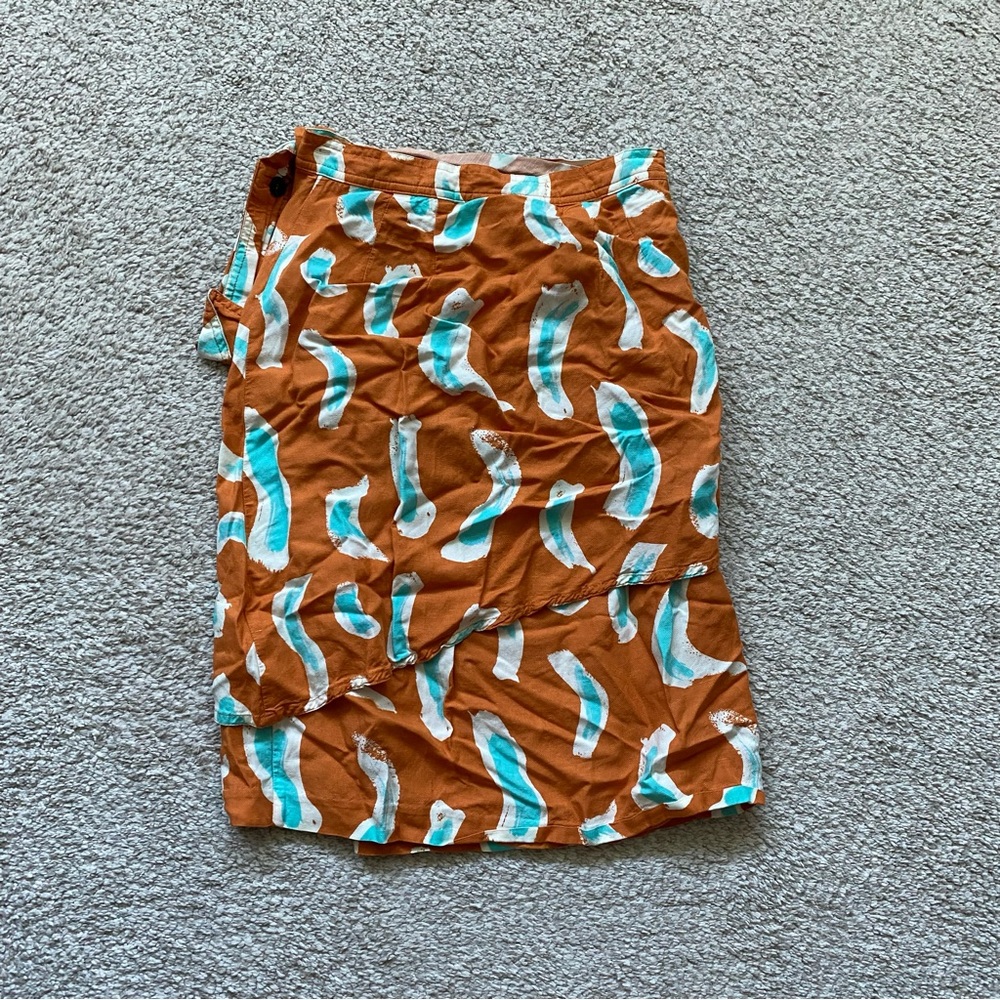 Maeve Orange and Blue Pencil Skirt - Picture 3 of 4
